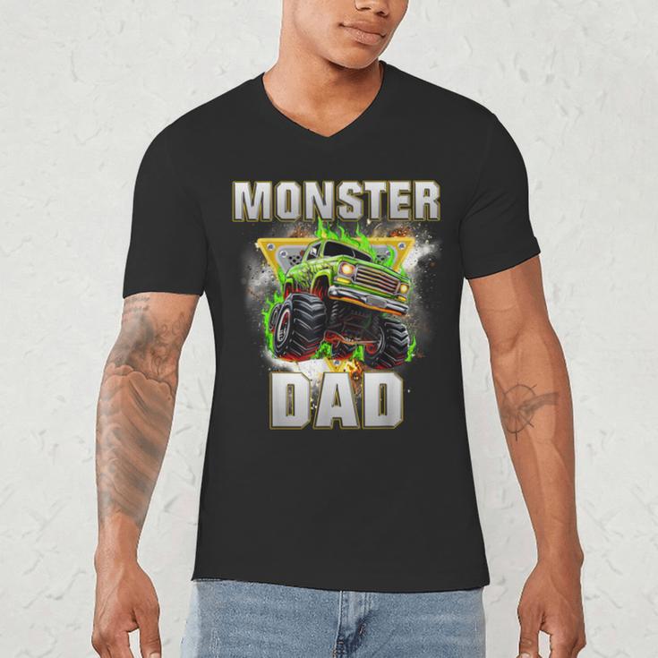 Monster Truck Dad Monster Truck Are My Jam Adults Kids Men's V-Neck T-Shirt Monster Truck Dad Monster Truck Are My Jam Adults Kids Men's V-Neck T-Shirt