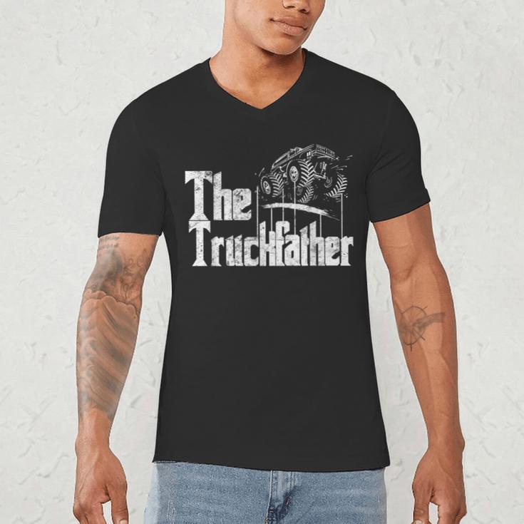 Monster Truck Jam Truckfather Dad Father UTE Pickup Men's V-Neck T-Shirt