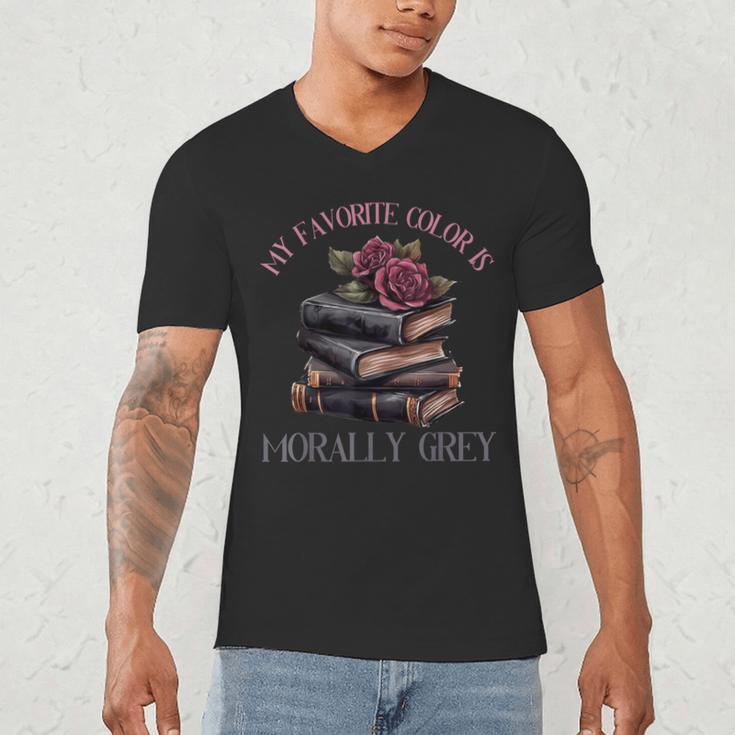 Morally Grey Books Women Morally Grey Is My Favorite Color Men's V-Neck T-Shirt