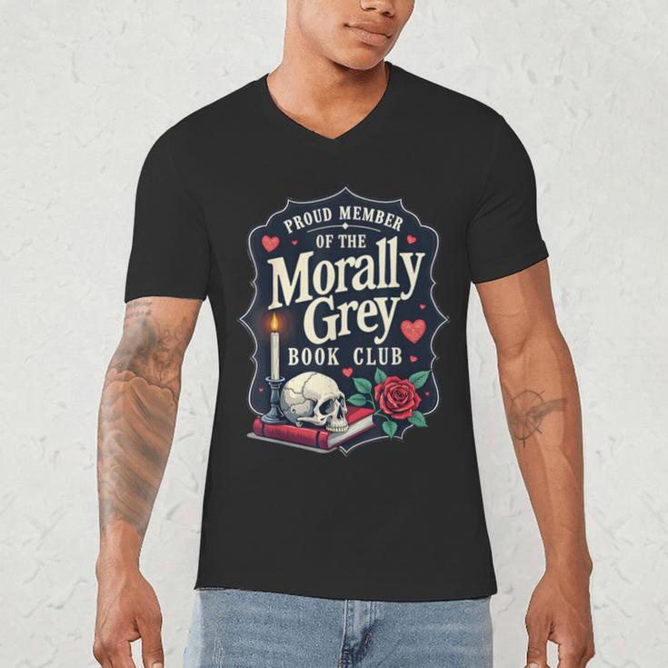 Morally Grey Merch Dark Romance Romantasy Smutty Book Lover Men's V-Neck T-Shirt Morally Grey Merch Dark Romance Romantasy Smutty Book Lover Men's V-Neck T-Shirt