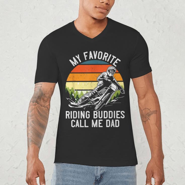 Motorcycle Dad Dirt Bike Shirt Motocross Riding Buddies Men's V-Neck T-Shirt