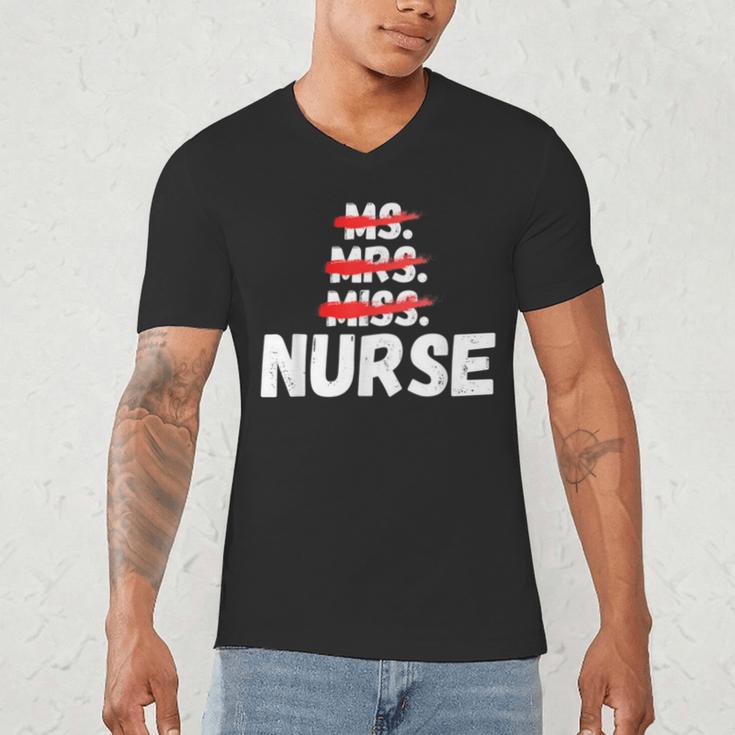 MsMrs Miss NURSE Nursing Graduation Men's V-Neck T-Shirt
