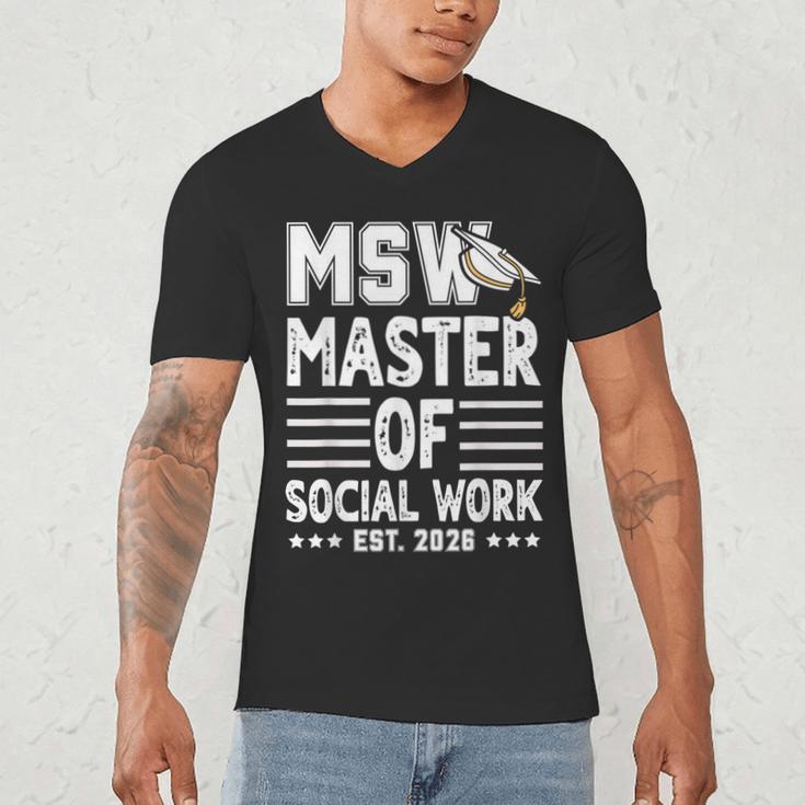 MSW Est 2026 Masters Of Social Work Graduation Social Worker Men's V-Neck T-Shirt