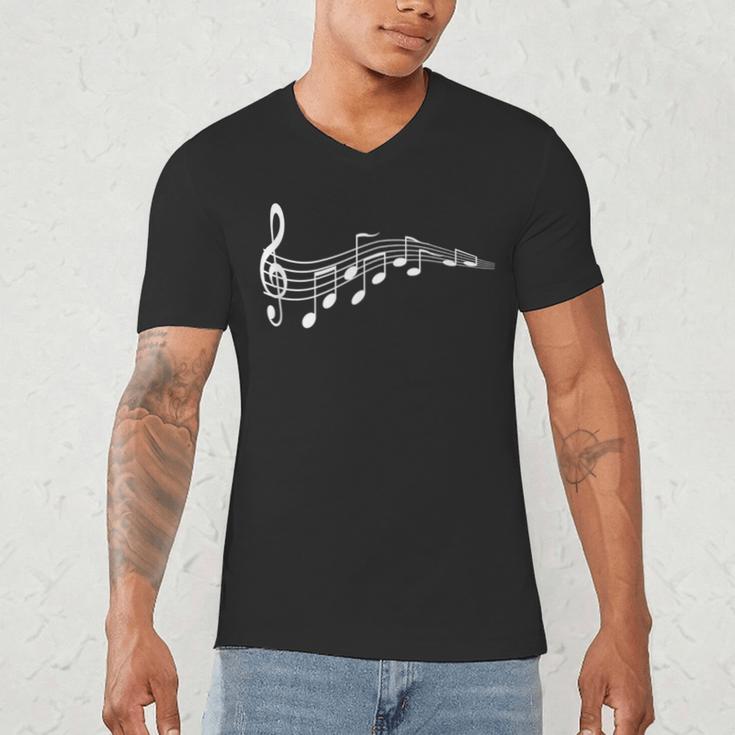 Musical Notes Music Dad Text In Treble Clef T-Shirt T-Shirt Men's V-Neck T-Shirt