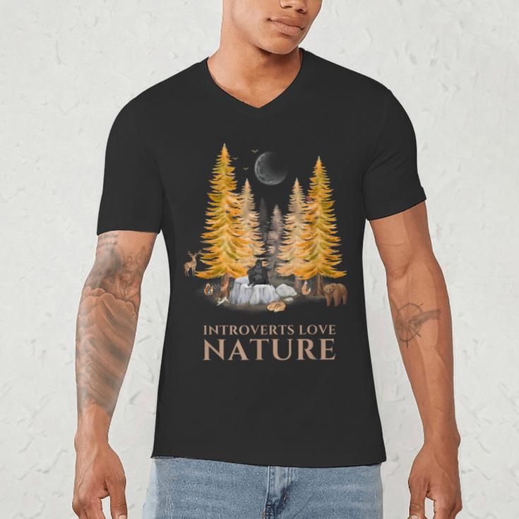 Nature Scene Tees For Introverts Quiet Escape Solitude Men's V-Neck T-Shirt Nature Scene Tees For Introverts Quiet Escape Solitude Men's V-Neck T-Shirt