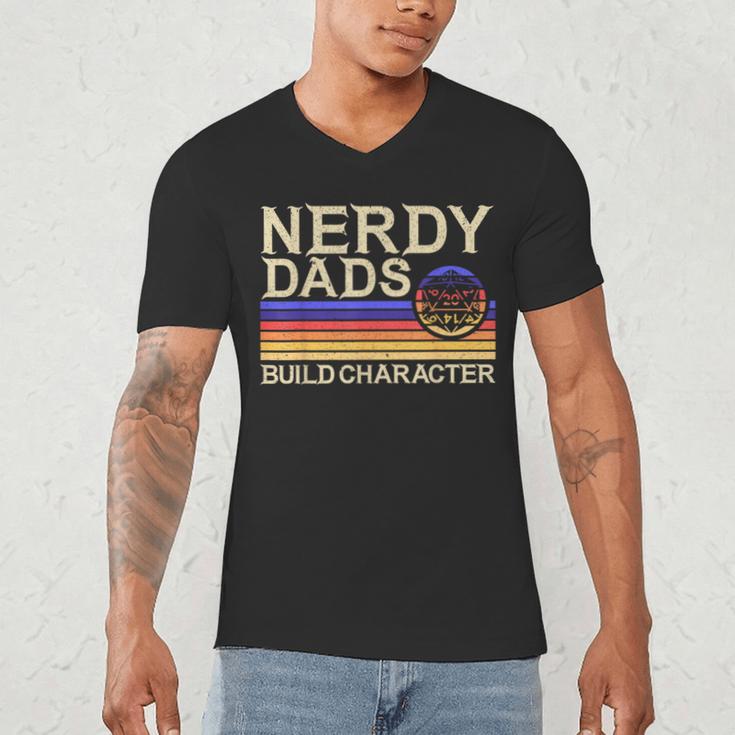 Nerdy Dad RPG Gaming D20 Tabletop Games RPG Gamer Men's V-Neck T-Shirt