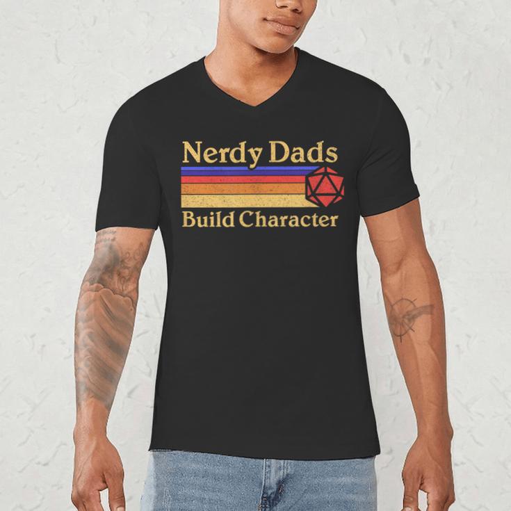 Nerdy Dads Dice For Tabletop RPG New Father Men's V-Neck T-Shirt Nerdy Dads Dice For Tabletop RPG New Father Men's V-Neck T-Shirt