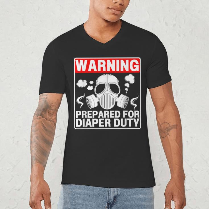New Dad Prepared For Diaper Duty Daddy Diaper Duty Men's V-Neck T-Shirt