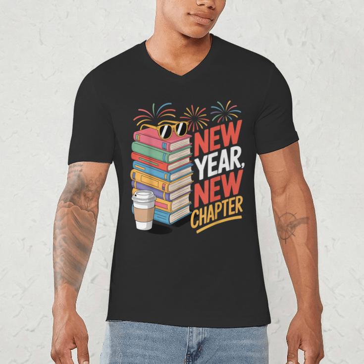New Year New Chapter Book Lover Reader Men's V-Neck T-Shirt