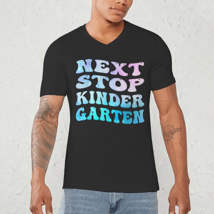 Next Stop Kindergarten Groovy Graduation Last Day Of School Men's V-Neck T-Shirt