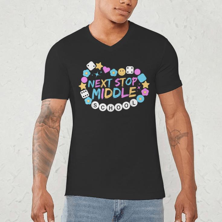 Next Stop Middle School Groovy Elementary School Graduation Men's V-Neck T-Shirt