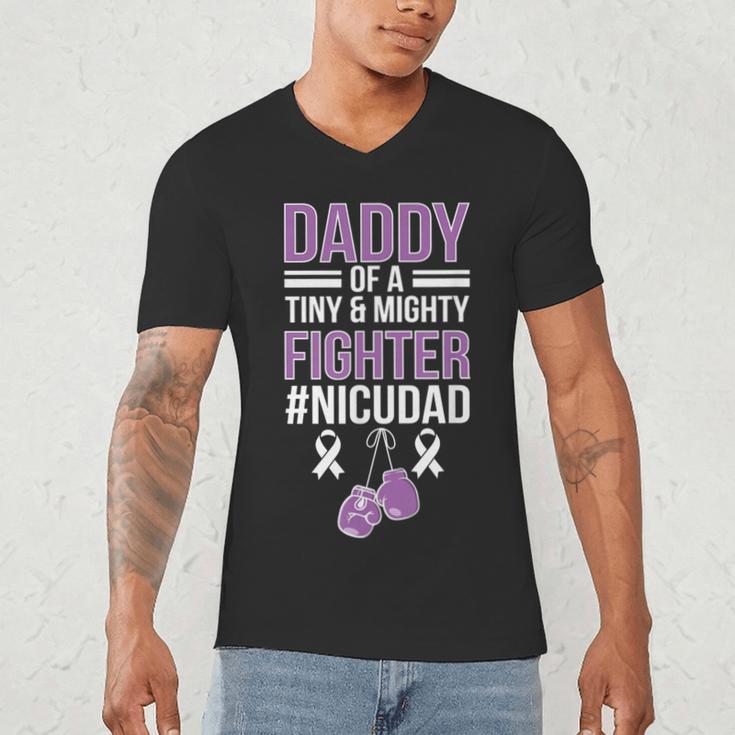 NICU Dad Micro Preemie Baby Dad Of NICU Warrior Appreciation Men's V-Neck T-Shirt