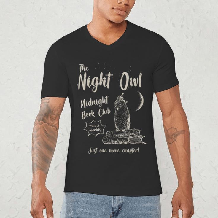Night Owl Book Club Bookish Book Lover Tee Men's V-Neck T-Shirt Night Owl Book Club Bookish Book Lover Tee Men's V-Neck T-Shirt