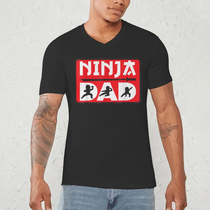 Ninja Dad Matching Family Ninja Warrior Men's V-Neck T-Shirt