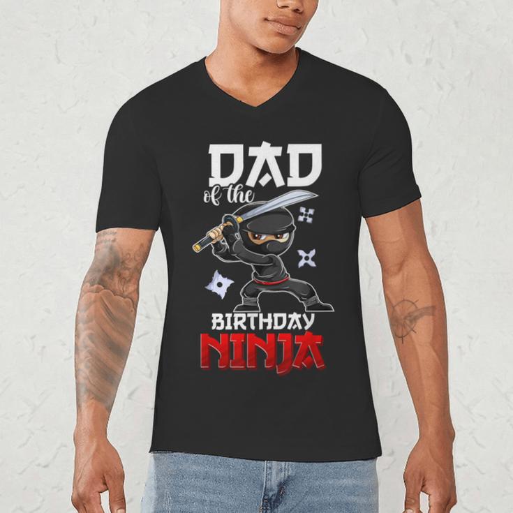 Ninja Favor Shirt For Men Dad Of The Birthday Boy Men's V-Neck T-Shirt