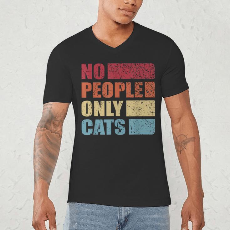 No People Only Cats Introvert Men's V-Neck T-Shirt