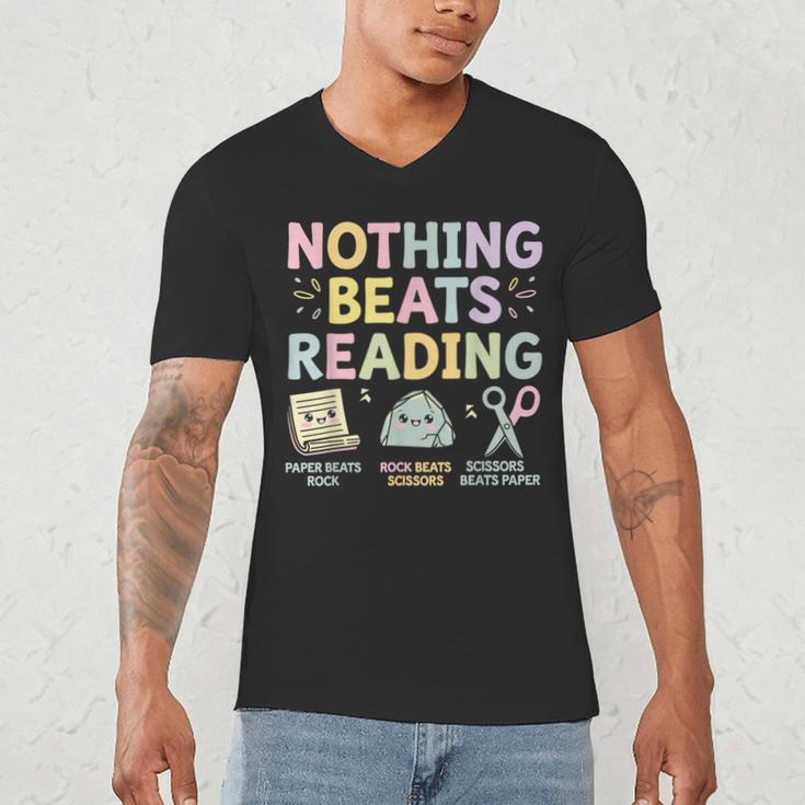 Nothing Beats Reading Book Librarian Across America Kids Men's V-Neck T-Shirt Nothing Beats Reading Book Librarian Across America Kids Men's V-Neck T-Shirt