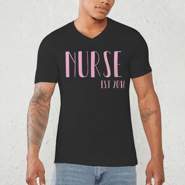 Nurse Est 2018 New Nurse Graduation Shirt Men's V-Neck T-Shirt