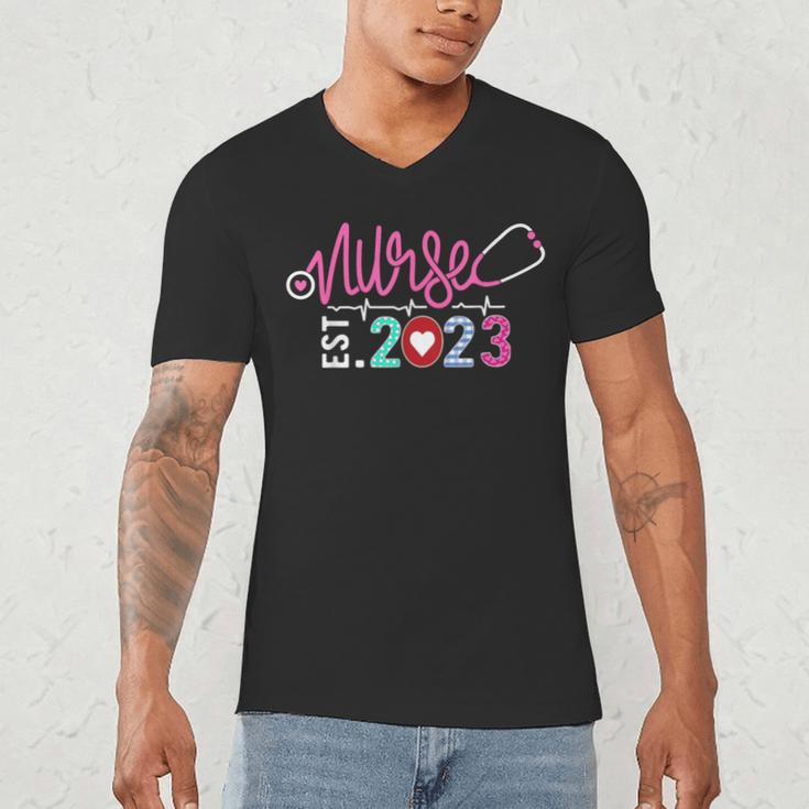 Nurse Graduation RN Nursing School Nurse Established 2023 Men's V-Neck T-Shirt