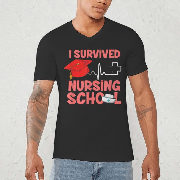 Nurse Survived Nursing School Graduation Men's V-Neck T-Shirt