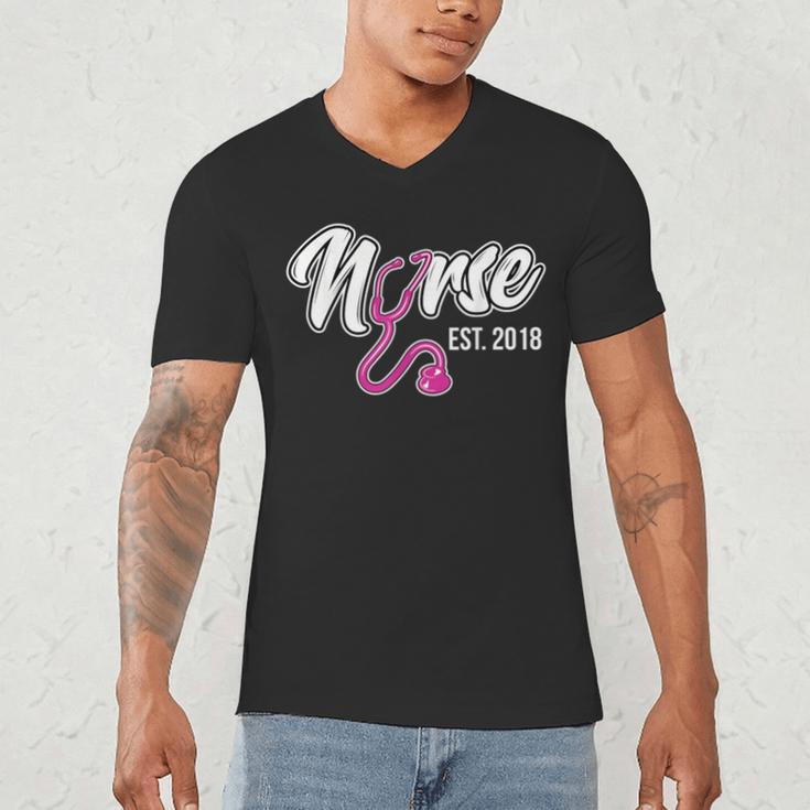 Nursing Graduation Nurse Est 2018 T-Shirt Men's V-Neck T-Shirt