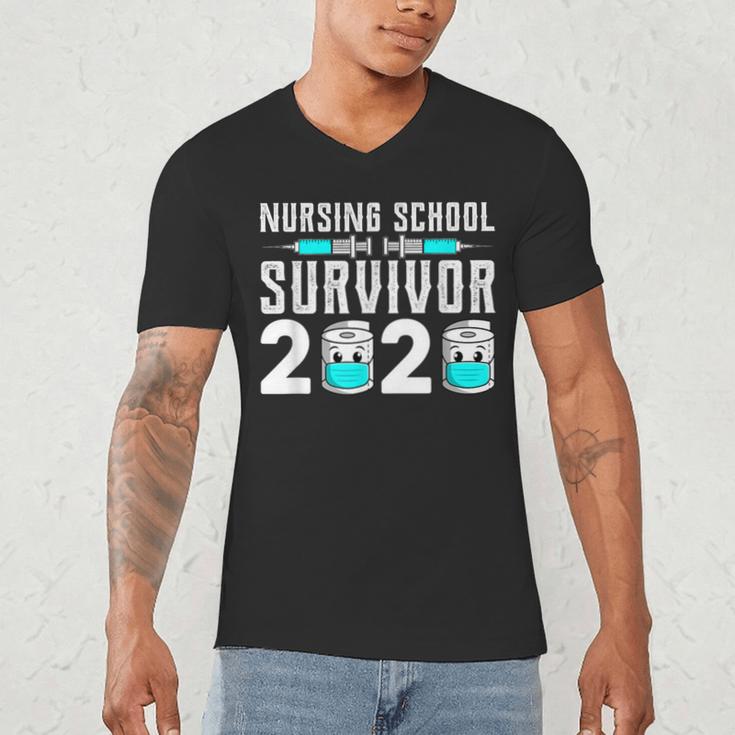 Nursing School Survivor Graduation Nurse RN 2020 Friend Men's V-Neck T-Shirt