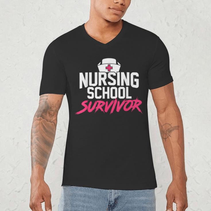 Nursing School Survivor Shirt Graduation Party Tee Men's V-Neck T-Shirt