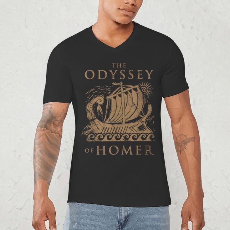 Odisea Soulz Iliad Odyssey Homer Ancient Greek History Book Odyssey Small Men's V-Neck T-Shirt