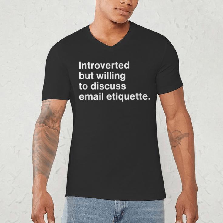 Office Humor Introvert Career Coach Email Etiquette Men's V-Neck T-Shirt