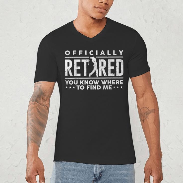 Officially Retired Golf Dad Golfing Retirement Golfer Men's V-Neck T-Shirt Officially Retired Golf Dad Golfing Retirement Golfer Men's V-Neck T-Shirt