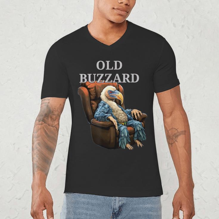 Old Buzzard Bird Old Man Grandpa Recliner Dads Joke Men's V-Neck T-Shirt