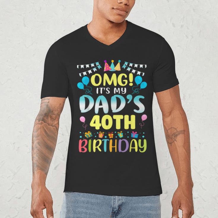 OMG It's My Dad's 40th Birthday Sweet 40 Years Old Men's V-Neck T-Shirt