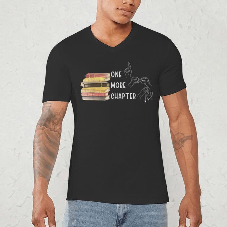 One More Chapter Sign Language Deaf Reading Book Lover Men's V-Neck T-Shirt