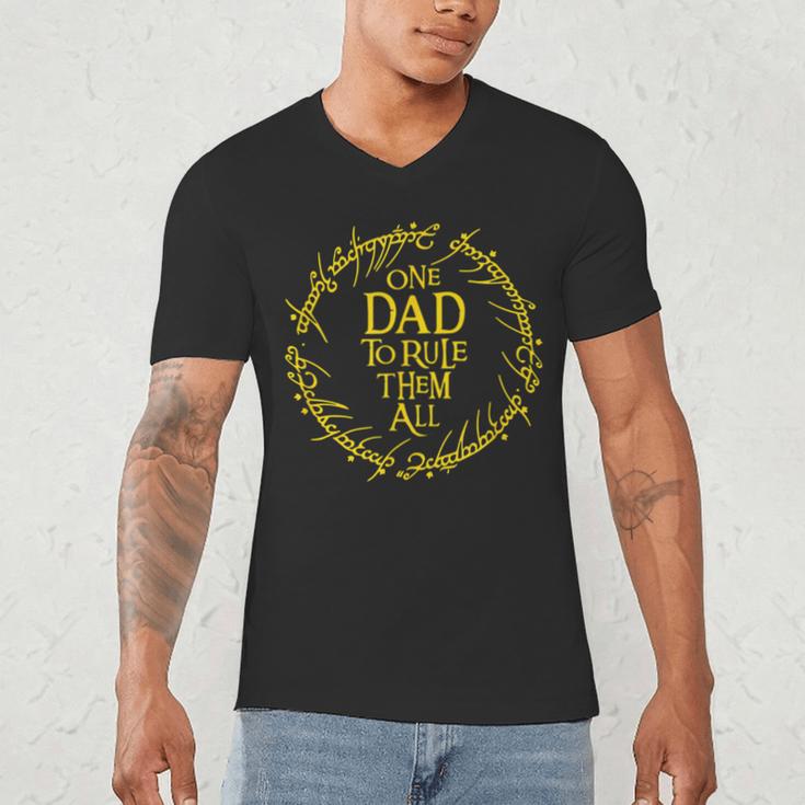 ONE DAD TO RULE THEM ALL Men's V-Neck T-Shirt ONE DAD TO RULE THEM ALL Men's V-Neck T-Shirt
