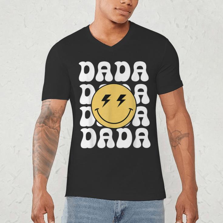 One Happy Family Birthday Matching Apparel Dada One Happy Dude Birthday Theme Family Matching Adult Child Short Sleeve Crew Neck Classic Fit Polyester 50 Cotton 50 Men's V-Neck T-Shirt