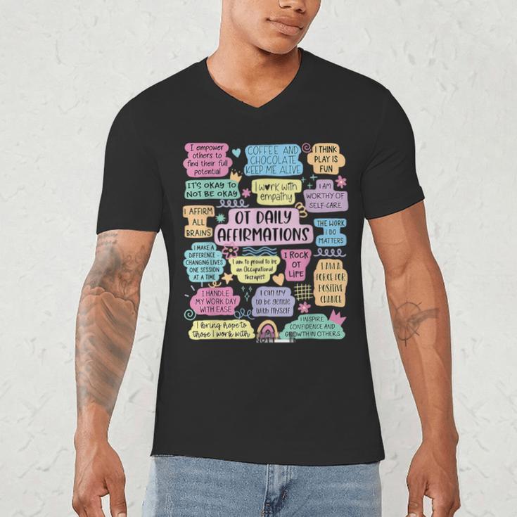 OT Daily Affirmations Occupational Therapy Month Graduation Men's V-Neck T-Shirt