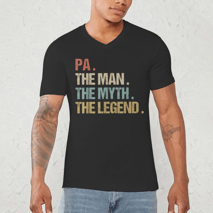 Pa The Man Myth Legend Shirt Father Dad Men's V-Neck T-Shirt Pa The Man Myth Legend Shirt Father Dad Men's V-Neck T-Shirt