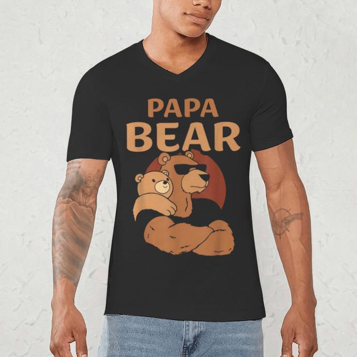 Papa Bear Bears Animal Pun Lover Dad Father Daddy Father's Men's V-Neck T-Shirt Papa Bear Bears Animal Pun Lover Dad Father Daddy Father's Men's V-Neck T-Shirt