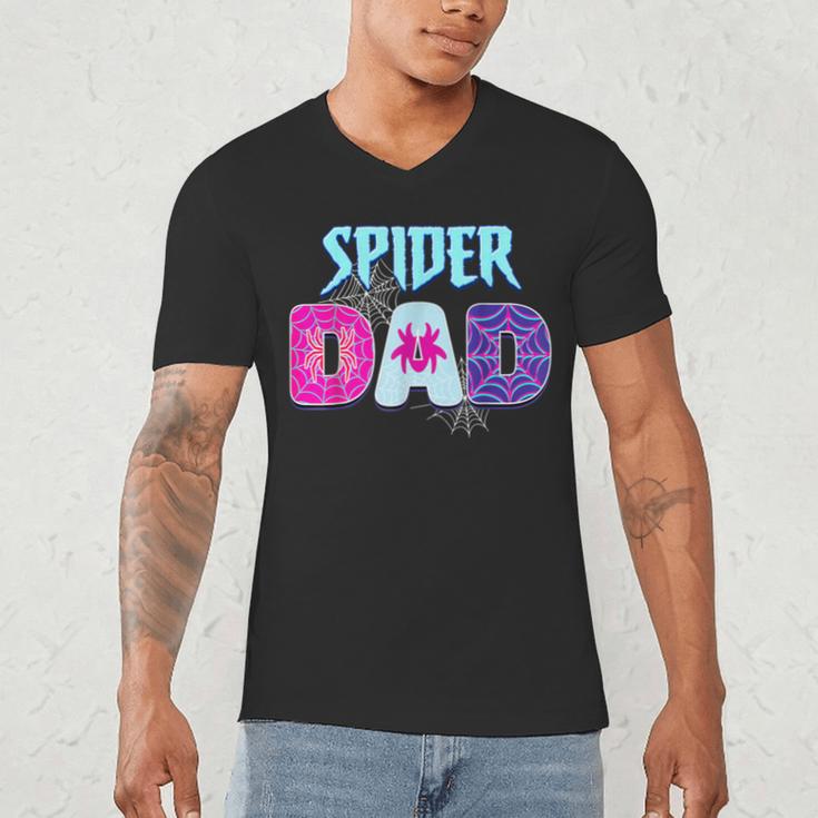 Parents Mom Spider Dad Matching Family Birthday Men's V-Neck T-Shirt