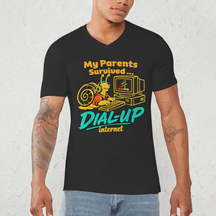 My Parents Survived Dial Up Internet Nostalgia 90s Men's V-Neck T-Shirt My Parents Survived Dial Up Internet Nostalgia 90s Men's V-Neck T-Shirt