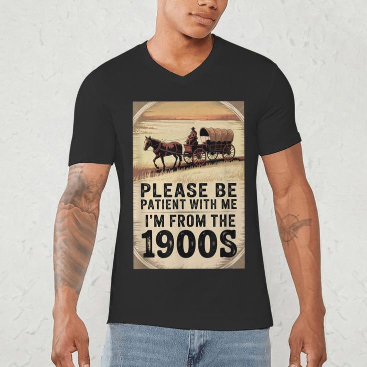 Be Patient With Me I'm From The 1900s Birthday Retirement Men's V-Neck T-Shirt