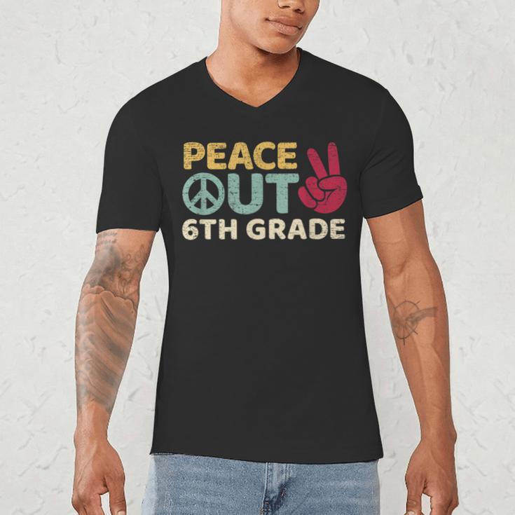 Peace Out 6th Grade Graduation Last Day Of School Men's V-Neck T-Shirt