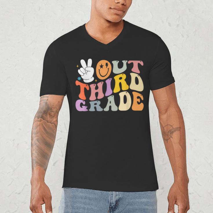 Peace Out Third 3rd Grade Graduation Graduate Class Of 2025 Men's V-Neck T-Shirt