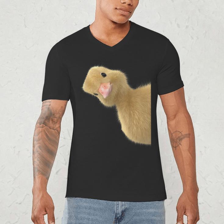 Peking Duck Peeking Chef Graduation Farm Duck Lover Men's V-Neck T-Shirt