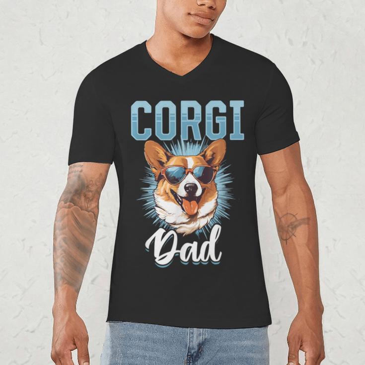 Pembroke Welsh Corgi Corgi Dad Men's V-Neck T-Shirt