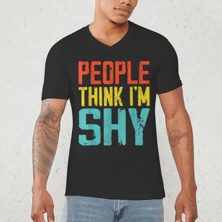 People Think I'm Shy I Introvert Men's V-Neck T-Shirt