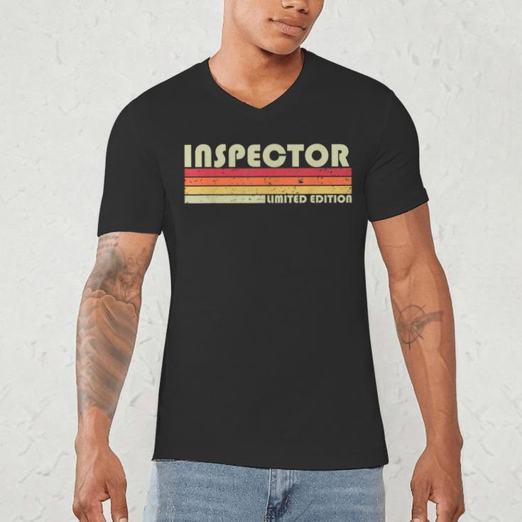 Personal Christmas Retro Vintage Graduation Inspector Job Title Profession Birthday Worker Idea Men's V-Neck T-Shirt