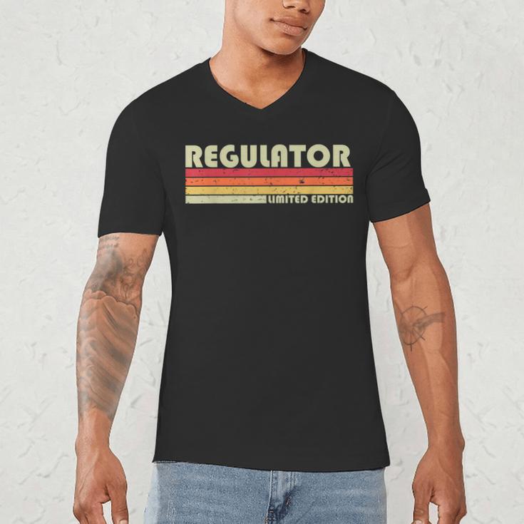 Personal Christmas Retro Vintage Graduation REGULATOR Job Title Profession Birthday Worker Idea Men's V-Neck T-Shirt