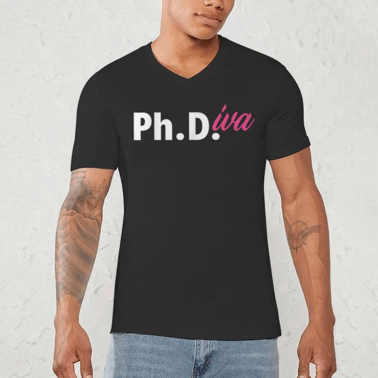 Ph Diva Women Dissertation Doctoral Degree Graduation PhD Men's V-Neck T-Shirt
