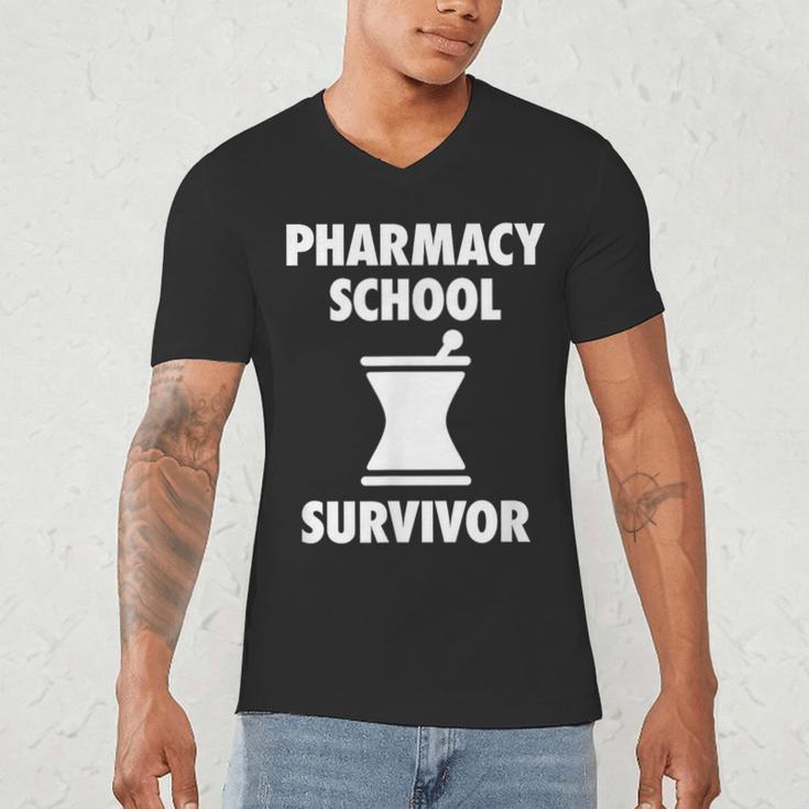 Pharmacy School Survivor PharmD Graduation T-Shirt Men's V-Neck T-Shirt